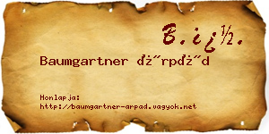 Baumgartner Árpád névjegykártya