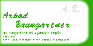arpad baumgartner business card