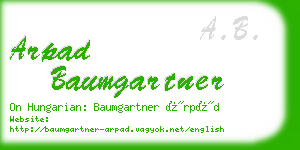 arpad baumgartner business card